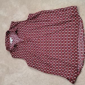 Dana Buchman size L Sleeveless Blouse white and black blocks